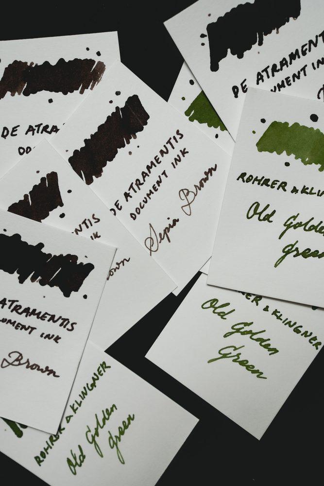 Ink swatches