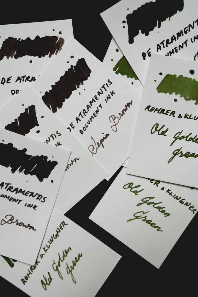 Ink swatches